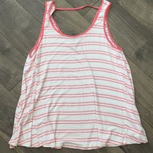 Pink and white striped tank
